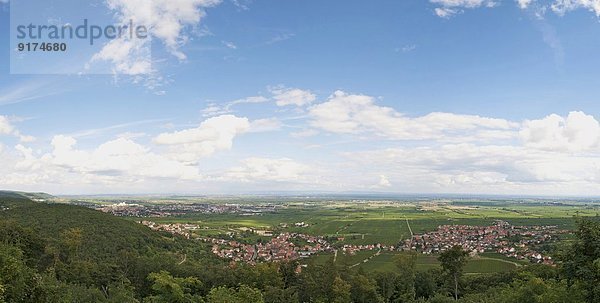 Germany  Rhineland-Palatinate  Neustadt an der Weinstrasse  panoramic view from Hambach Castle