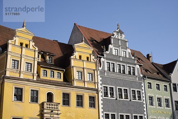 Deutschland  Sachsen  Meißen  Blick auf Barockhäuser in der Altstadt