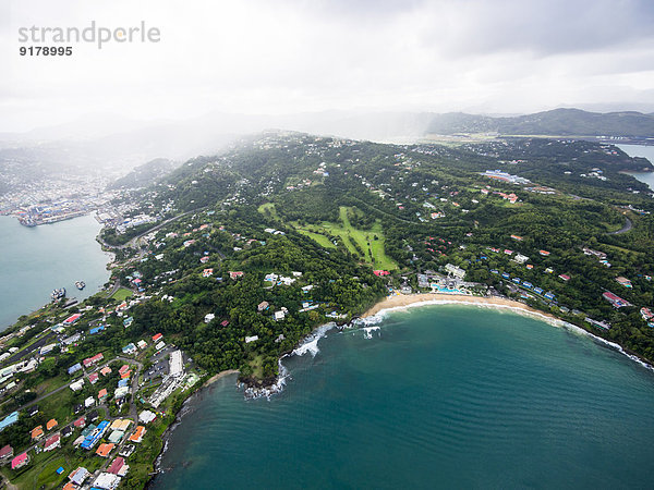 Karibik  St. Lucia  Luftaufnahme von Castries