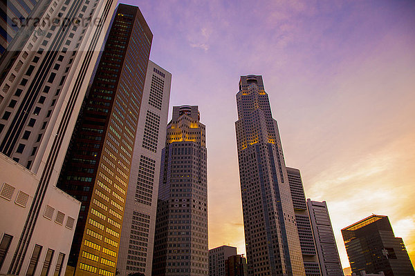 Skyline Skylines Sonnenuntergang Himmel Großstadt Singapur