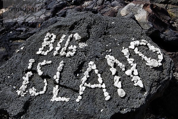 Vereinigte Staaten von Amerika USA Stein Text Lava groß großes großer große großen Insel Hawaii