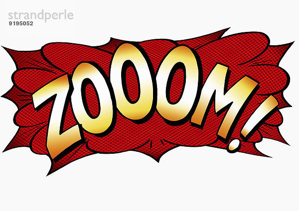 Zoom! Sound Effekt aus einem Comic-Heft