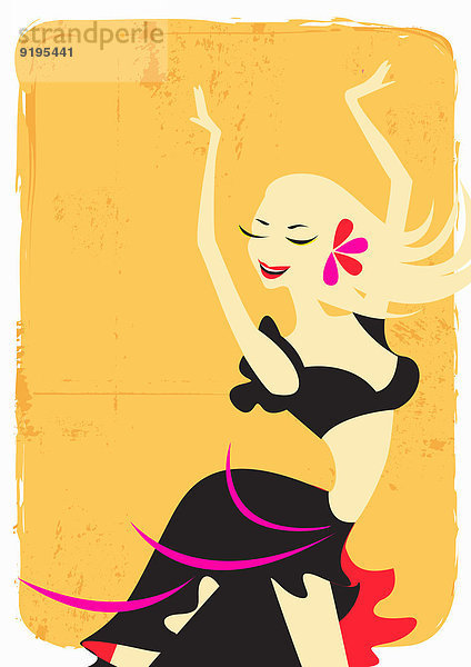 Blonde Frau tanzt Flamenco
