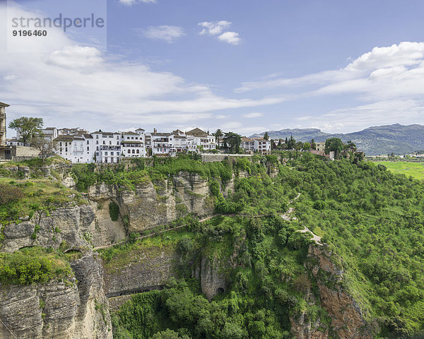 Felsbrocken Anschnitt Geschichte steil Ronda Spanien