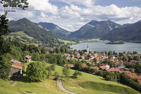 Sommer Ansicht Schliersee Bayern Deutschland Oberbayern