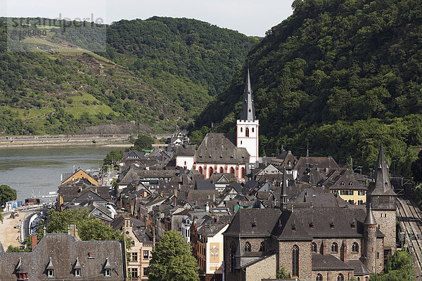 Ortsansicht St. Goar am Rhein  Unesco-Welterbe Oberes Mittelrheintal  Rheinland-Pfalz  Deutschland