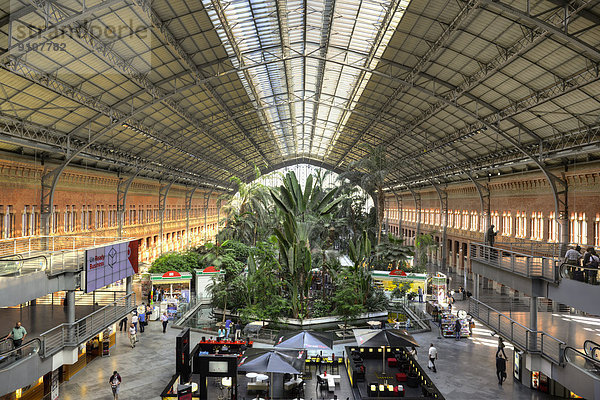 Botanischer Garten Botanische Madrid Hauptstadt Spanien Haltestelle Haltepunkt Station Zug