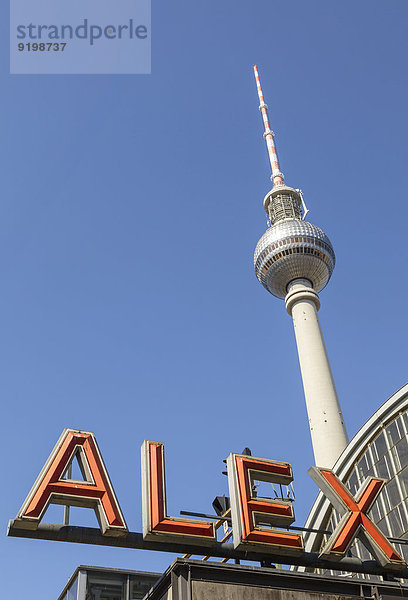 'Fernsehturm mit dem Wort ''Alex''  Berlin  Deutschland'
