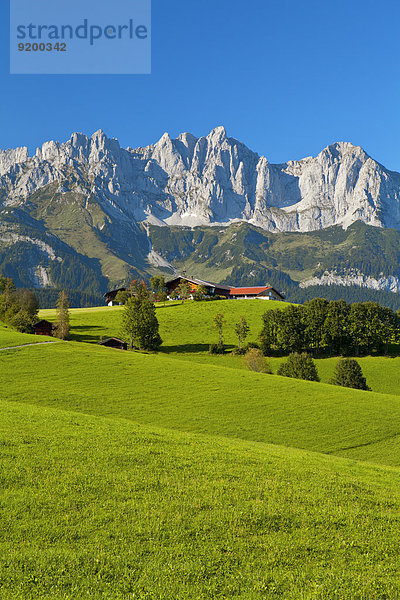 Bauernhof am Wilden Kaiser  Kaisergebirge  Tirol  Österreich  Europa