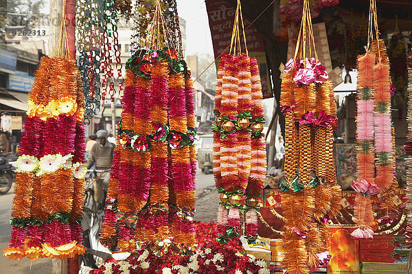 Delhi Hauptstadt Blume Außenaufnahme verkaufen Feston Indien Markt