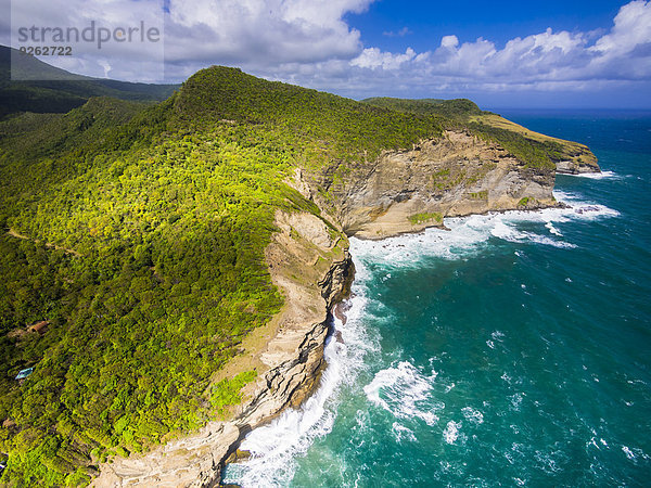 Karibik  St. Lucia  Luftaufnahme der Chaloupe Bay