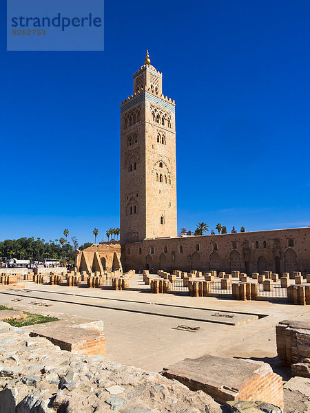 Afrika  Marokko  Marrakesch-Tensift-El Haouz  Marrakesch  Koutoubia-Moschee  Minarett der Almohad-Dynastie