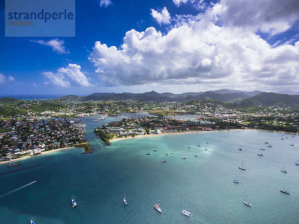 Karibik  St. Lucia  Rodney Bay  Cap Estate  Luftaufnahme von Reduit Beach