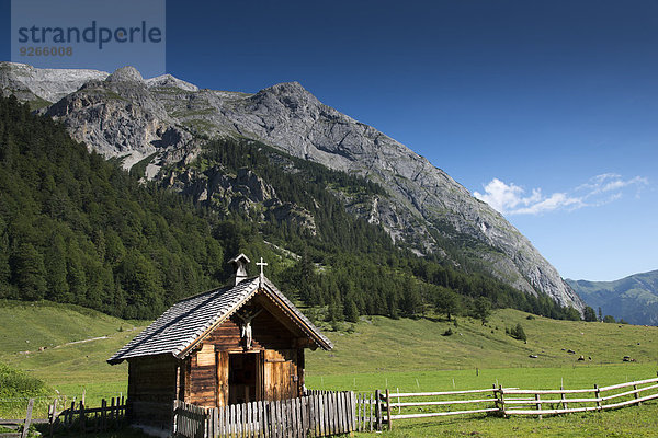 Österreich  Tirol  Hinterriss  Eng-Alm  Holzkapelle
