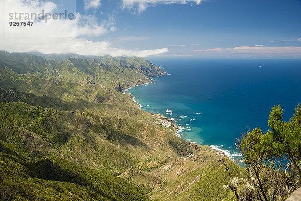 Spanien  Kanarische Inseln  Teneriffa  Cabezo del Tejo  Blick von den Anaga Bergen