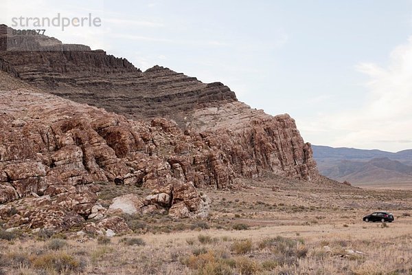 Parkplatz in der Nähe einer Felsformation  Ibex  Utah  USA