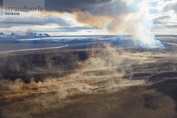 Vulkan Bardarbunga  Sandsturm am Lavafeld Holuhraun am 02.09.2014  Island