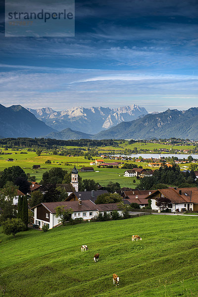 Dorf Ansicht Bayern Deutschland Oberbayern
