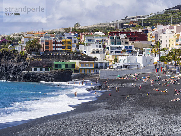 Strand Tourist schwarz Kanaren Kanarische Inseln La Palma Spanien