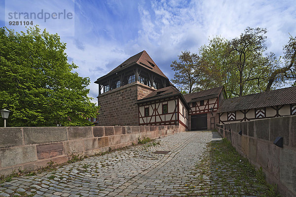 Hübnerstor  alte Stadtmauer  Nürnberg  Mittelfranken  Bayern  Deutschland