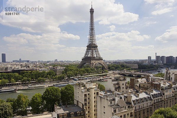 Paris Hauptstadt Frankreich Hotel Ansicht Terrasse Seine Eiffelturm