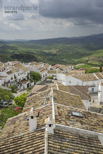 Dach über Stadt Ansicht alt Spanien Zahara de la Sierra