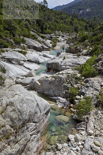 Das Tal des Gebirgsflusses Osu bei Porto-Vecchio  Korsika  Frankreich