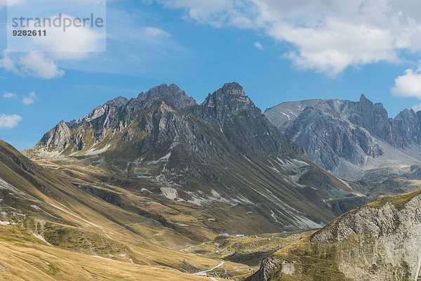 Panoramablick  Gebirgspass Col du Galibier  Département Savoie  Frankreich