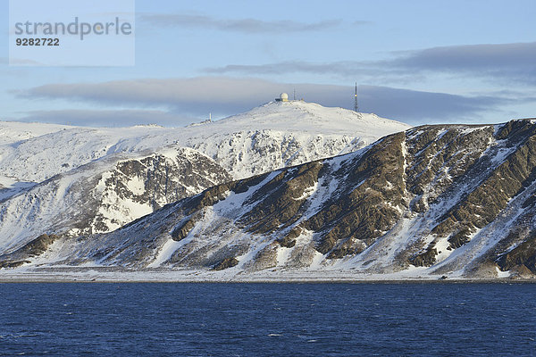 Radarstation Honningsvåg auf Berggipfel von Magerøya  Honningsvåg  Insel Magerøya  Finnmark  Norwegen