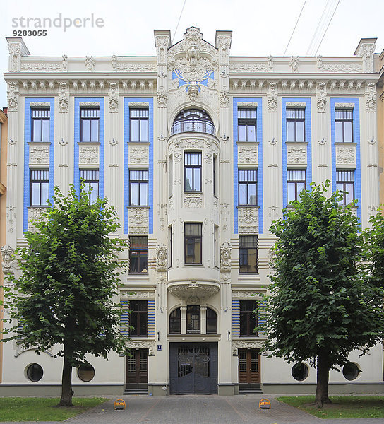 Wohnhaus Straße Kunst Fassade Hausfassade Riga Hauptstadt 8 Alberta Lettland