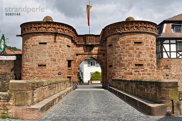 Untertor oder Jerusalemer Tor am Westgraben der mittelalterlichen Stadtbefestigung  Altstadt  Büdingen  Hessen  Deutschland