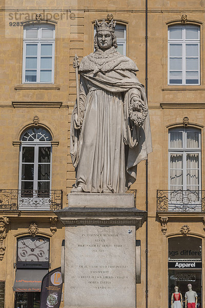 Statue von König René I  Cours Mirabeau  Aix-en-Provence  Bouches-du-Rhône  Provence-Alpes-Côte d?Azur  Frankreich