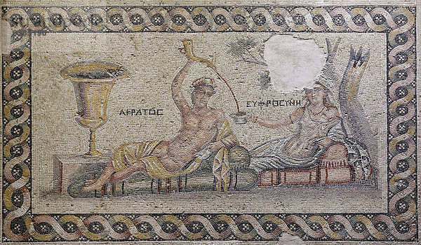 Mosaik  Akratos und Euphrosyne  Zeugma-Mosaik-Museum oder Zeugma Mozaik Müzesi  Gaziantep  Südostanatolien  Anatolien  Türkei