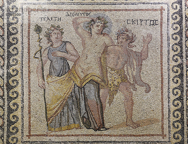 Dionysos  Telete Skyrtos  Mosaik aus Zeugma  Zeugma-Mosaik-Museum oder Zeugma Mozaik Müzesi  Gaziantep  Südostanatolien  Anatolien  Türkei