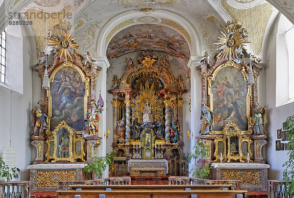Rokoko-Klosterkirche  Kloster Altenhohenau  Griesstätt  Chiemgau  Oberbayern  Bayern  Deutschland