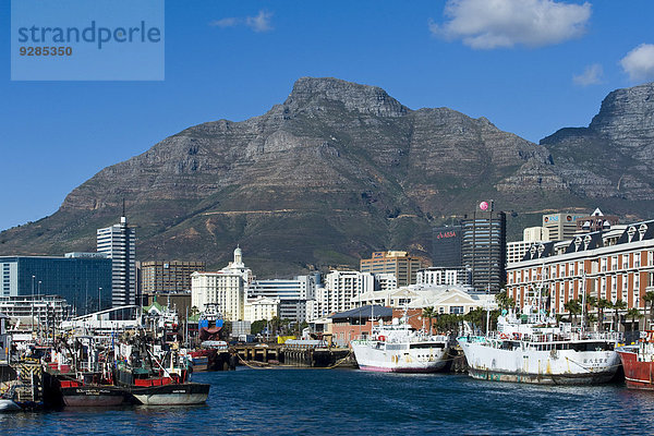 Hafen und Hochhäuser von der V&A Waterfront aus  Kapstadt  Westkap  Südafrika