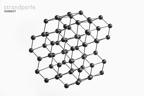 Schwarze Molekularstruktur auf weißem Hintergrund