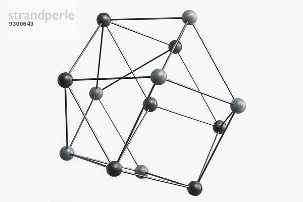 Molekülstruktur auf weißem Hintergrund