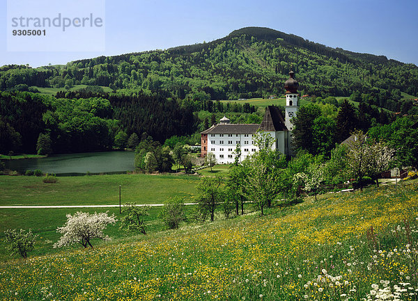 Ehemaliges Kloster Höglwörth im Höglwörther See  Anger  Rupertigau  Oberbayern  Bayern  Deutschland