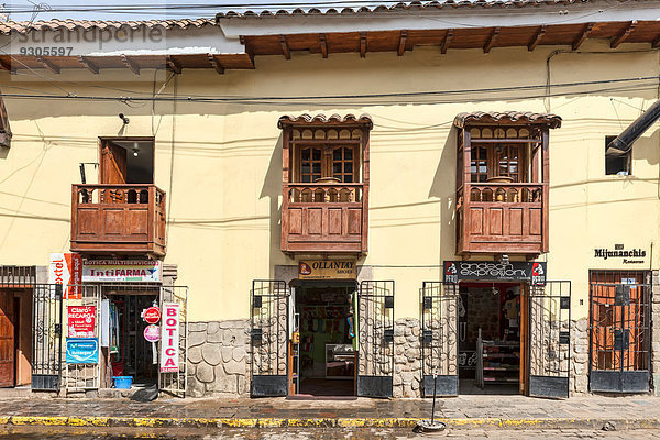 Gebäude Balkon Laden Cuzco Cusco Peru