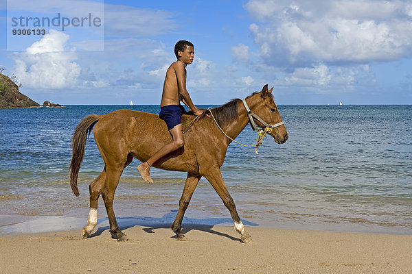 Strand Junge - Person St. Lucia Saint Lucia Santa Lucia