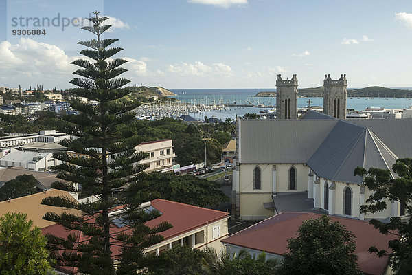 Ausblick über Hafen und Kathedrale Saint-Joseph  Noumea  Grande Terre  Neukaledonien