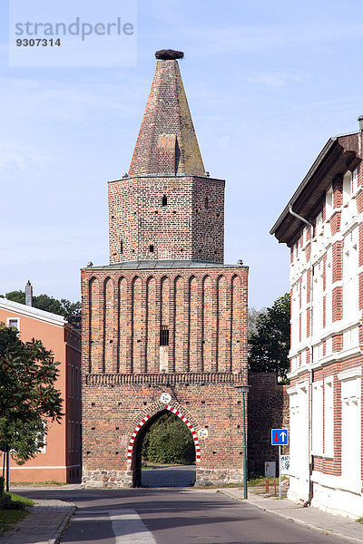Mühlentor  Stadttor der mittelalterlichen Stadtbefestigung  Pasewalk  Mecklenburg-Vorpommern  Deutschland