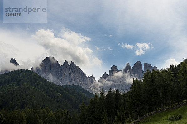 Italien  Trentino-Südtirol  Villnoess  Blick auf die Geisler-Gruppe
