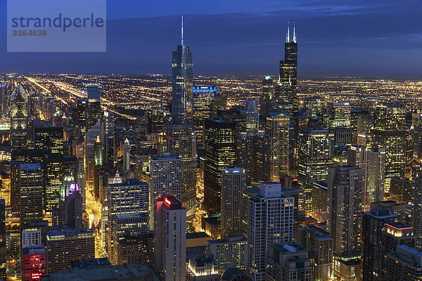 USA  Illinois  Chicago  Blick vom John Hancock Tower auf die Stadt