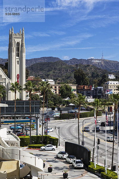 USA  Kalifornien  Los Angeles  Hollywood  Hollywood Boulevard  Stadtansicht und Hollywood-Schild