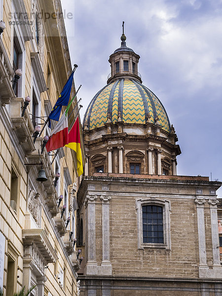 Italien  Sizilien  Provinz Palermo  Palermo  Piazza Pretoria  Kirche San Giuseppe dei Teatini