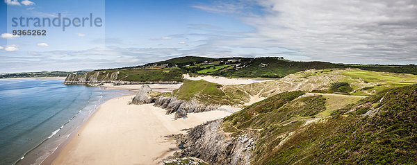 Vereinigtes Königreich  Wales  Gower Peninsula  Three Cliffs Bay  Area of Outstanding Natural Beauty