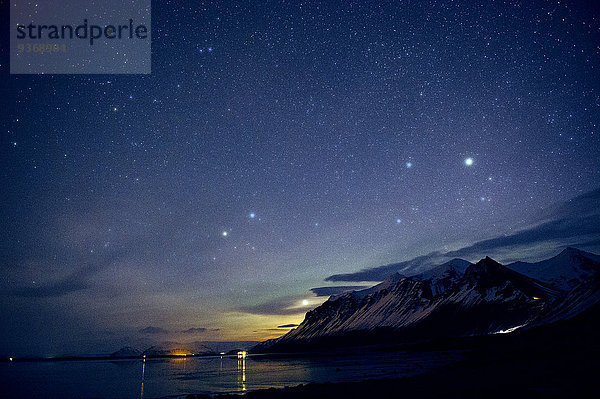 Stilleben still stills Stillleben sternförmig Himmel Landschaft über Ozean Arktis