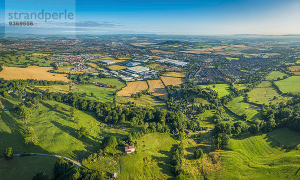 Ländliches Motiv ländliche Motive Feld Großstadt Ansicht umgeben Luftbild Fernsehantenne England Gloucestershire